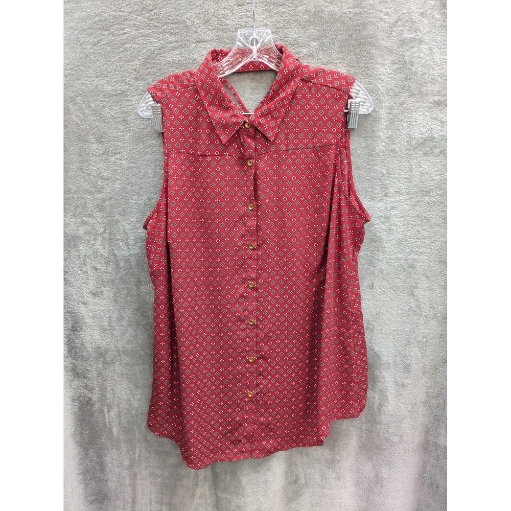 Boho Chic‎ Top Women's 1X Sleeveless Criss Cross Strappy Back Detail High Low